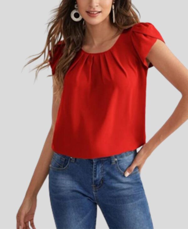 Blusa Rojo Manga Petalo ADHARA 107 - Image 2