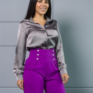 Blusa Satinada Plateada1314