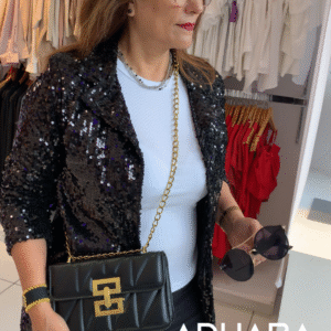 Blazer Glamour Lentejuelas Negro