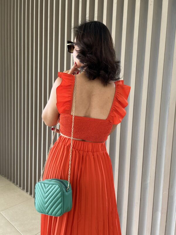Set Naranja con Enagua Plisada Nicole - Image 2