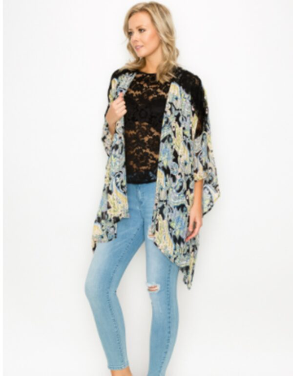 Kimono Negro Estampado M9JA518 - Image 3