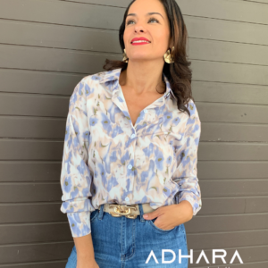 Blusa Beige con Celeste Emily