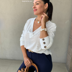 Blusa Blanca Calada 2849