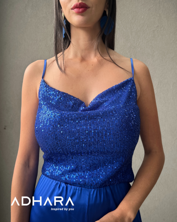 Blusa Lentejuelas Azul y Verde 23110