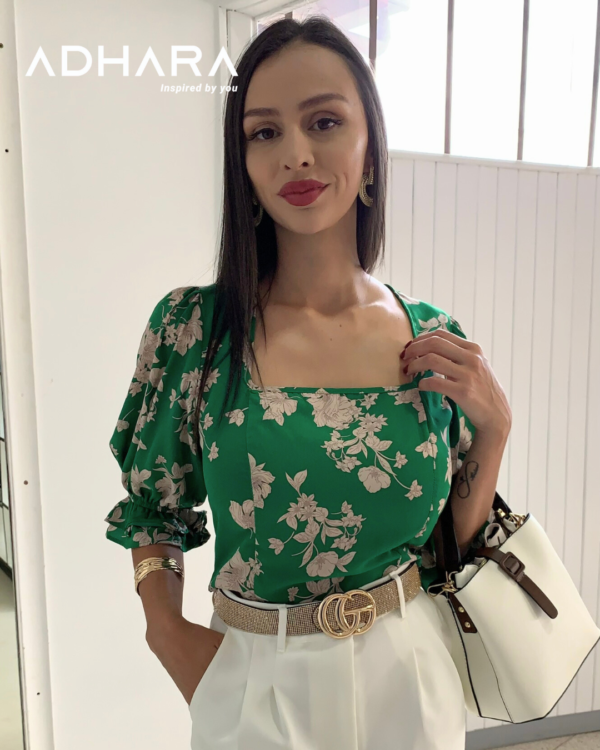 Blusa Verde Floreada Sienna