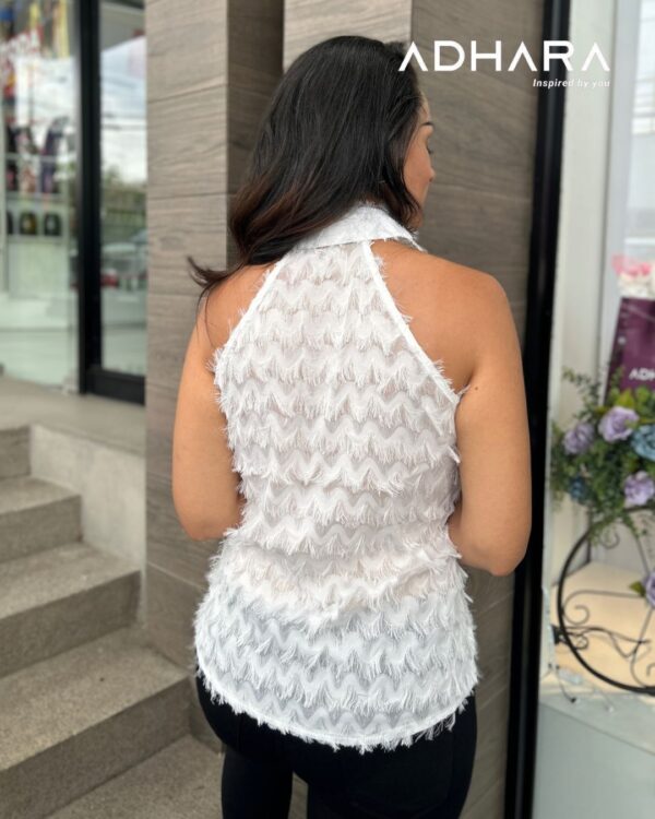 Blusa Blanca sin mangas 2887 - Image 3