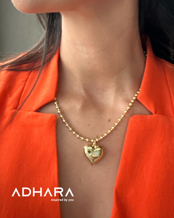 Collar Dorado con Corazon Acero Inoxidable 8465