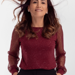 Blusa Vino con Escarcha 2921