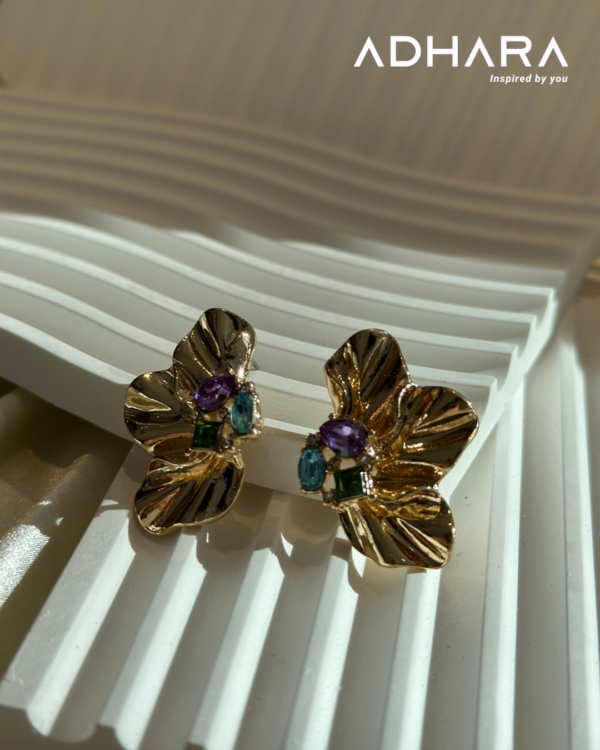 Arete Dorado con colores 8475