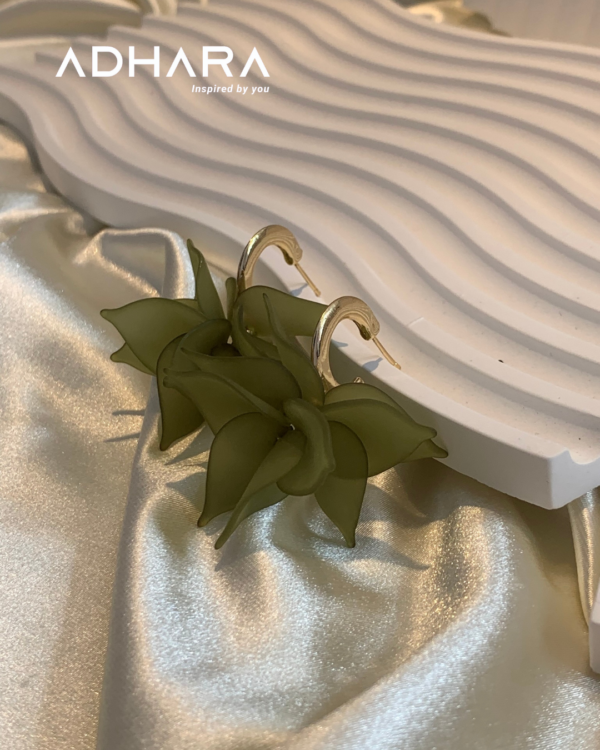 Arete Flor Verde 8481