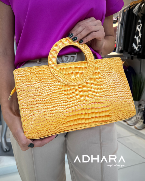 Bolso Negro, Amarillo y Naranja Chic 7217