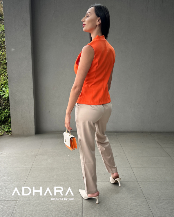 Chaleco Beige y Naranja 1416 - Image 2