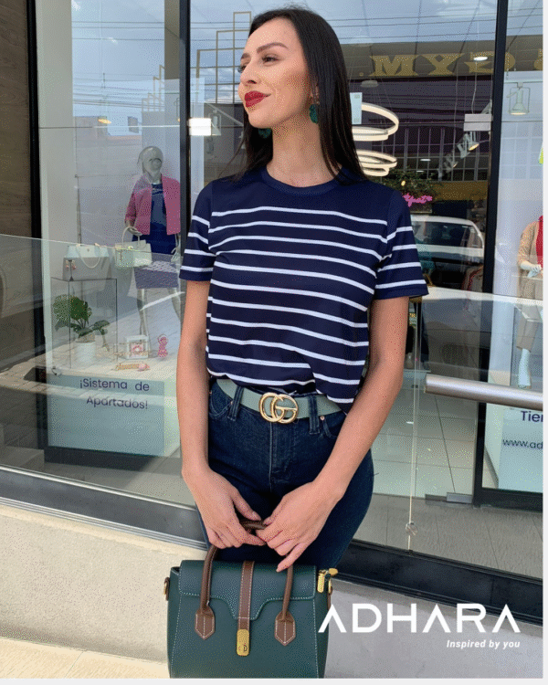 Blusa Azul de Rayas 2918
