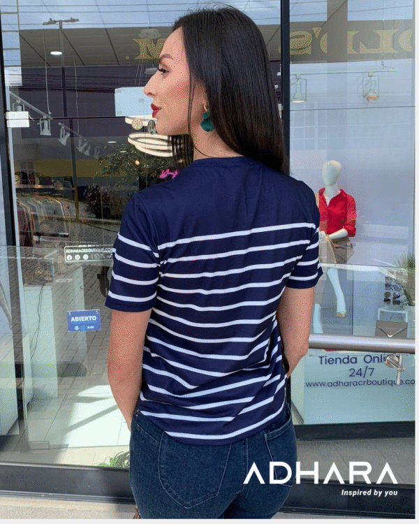 Blusa Azul de Rayas 2918 - Image 2