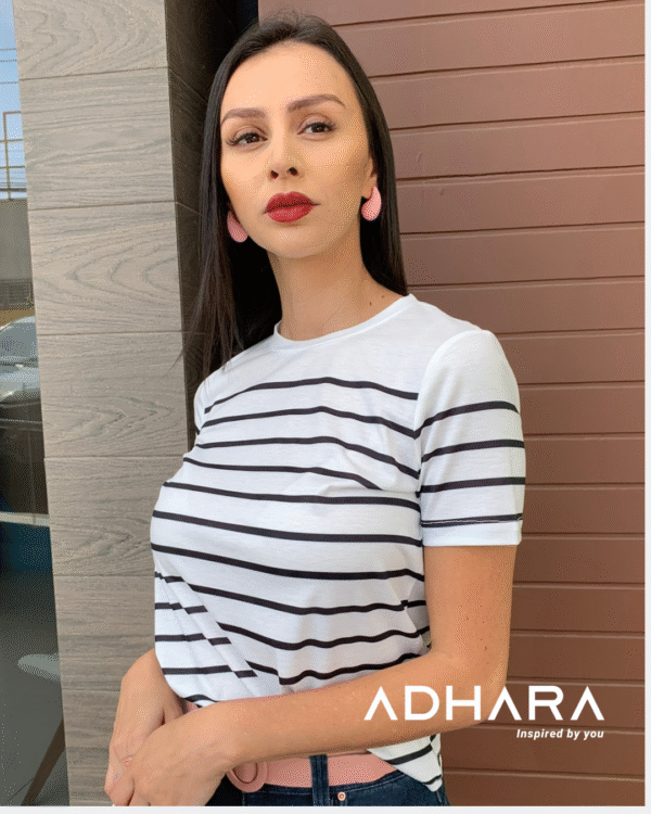 Blusa Blanca con Rayas 2919