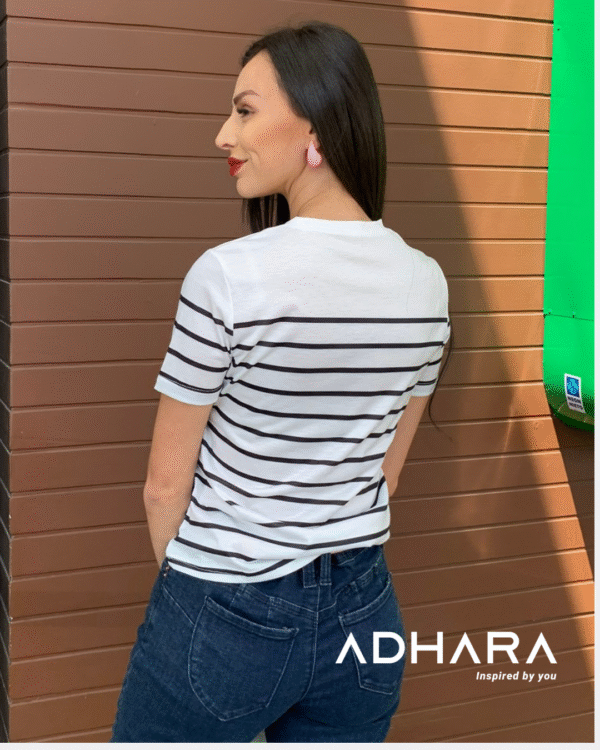 Blusa Blanca con Rayas 2919 - Image 3