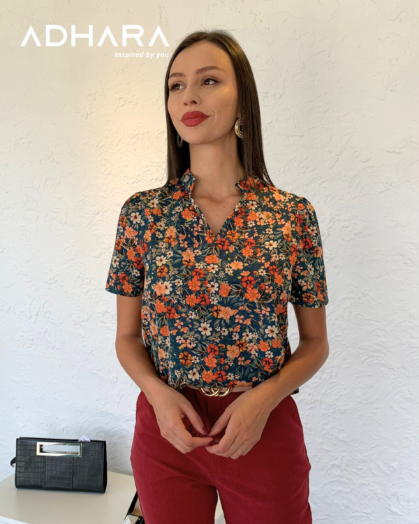 Blusa Floral Cuello Notch - Image 5