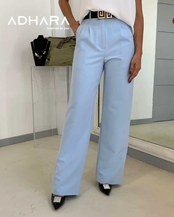Pantalon Blanco y Celeste P23033