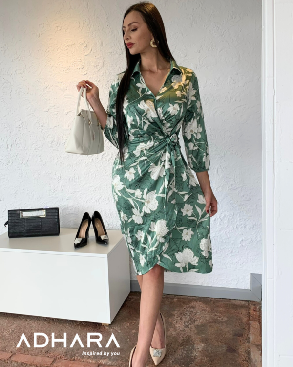 Vestido Verde Estampado Naif 4357