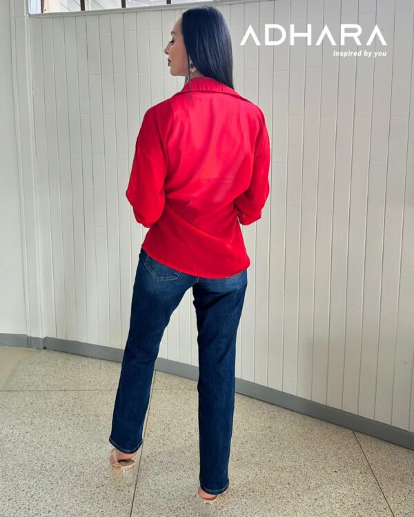 Blusa Transparente Blanca & Roja 2937 - Image 3