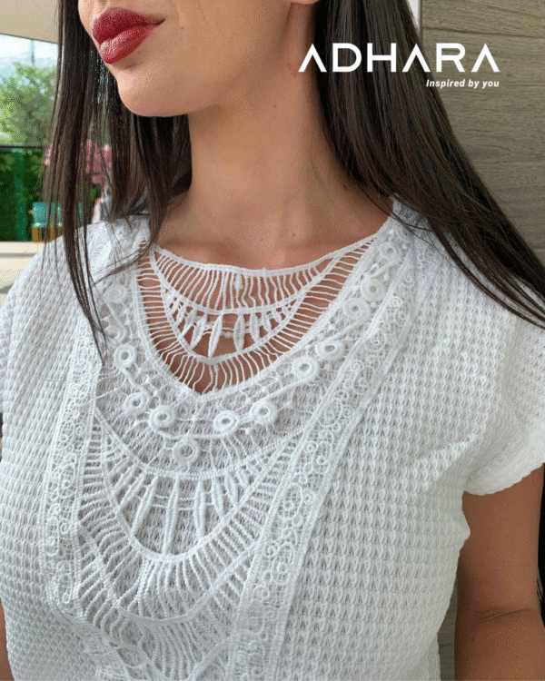 Blusa Azul, Blanco y Rosado 2935 - Image 2