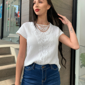 Blusa Azul, Blanco y Rosado 2935