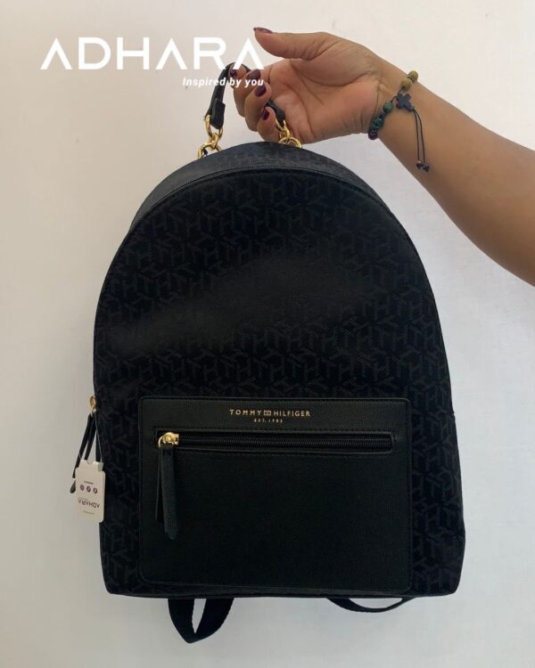 Mochila Negra Tommy Hilfiger Original 7244