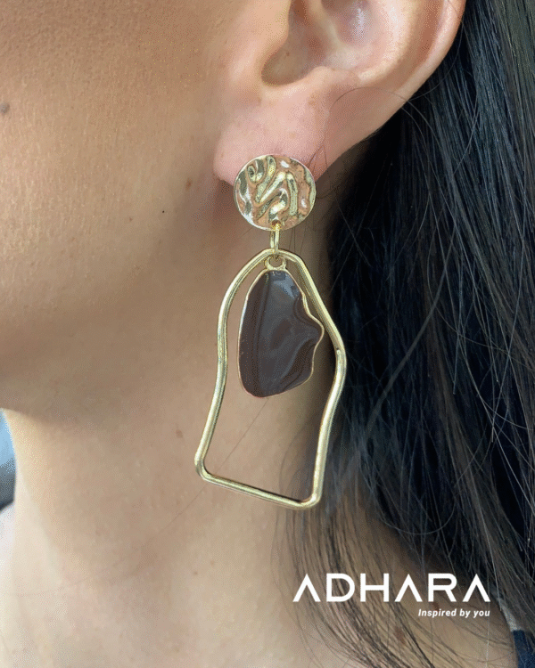 Arete Asimetrico Dorado 8817 - Image 2