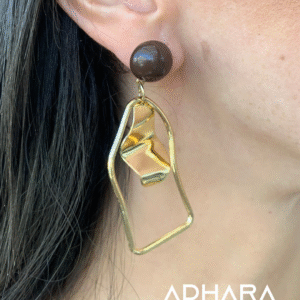 Arete Asimetrico Dorado 8817