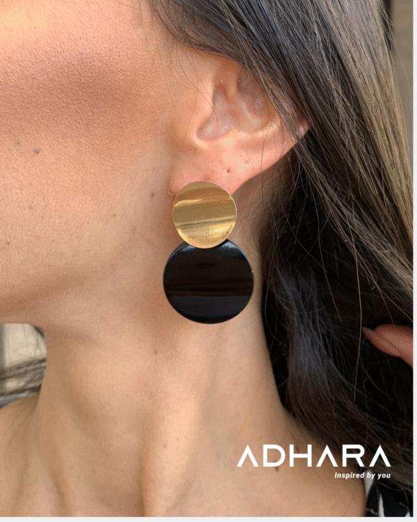 Arete Circulos Rojo y Negro 8322