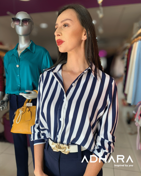 Blusa Rayas Azul 2945