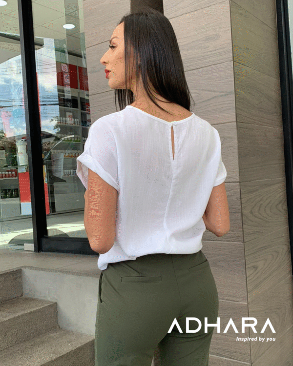 Blusa Blanca Manga Corta 2949 - Image 2