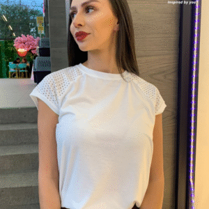 Blusa Blanca Manga Calada 2956