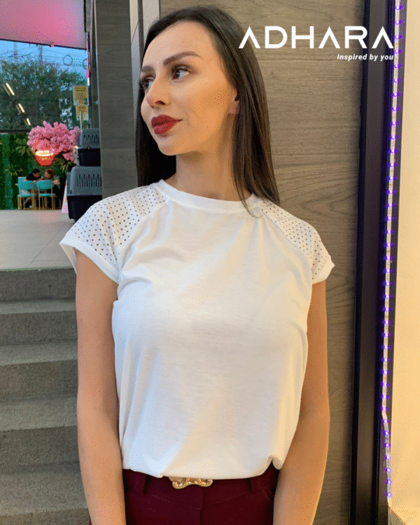 Blusa Blanca Manga Calada 2956
