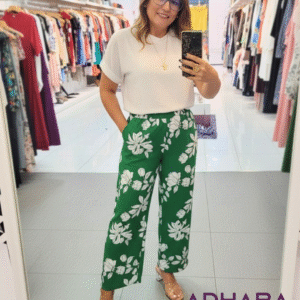 Pantalón Verde Estampado P22098