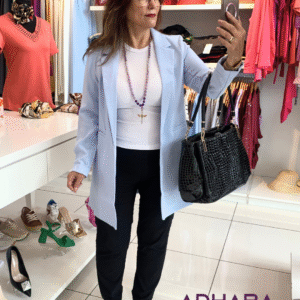 Cardigan Celeste y Beige DK366