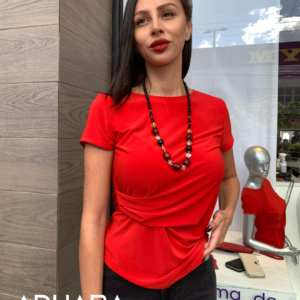 Blusa Negro y Rojo 25039