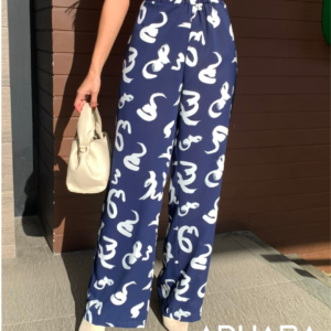 Pantalón Azul Estampado 22098