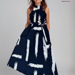 Vestido Azul Cuello Halter 4374