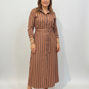 Vestido Cafe y Beige 4373