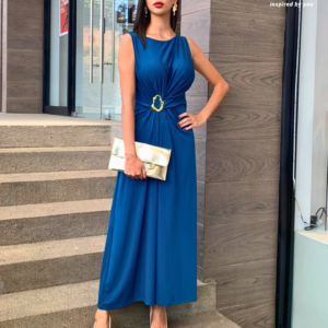 Vestido Azul Petroleo 4372