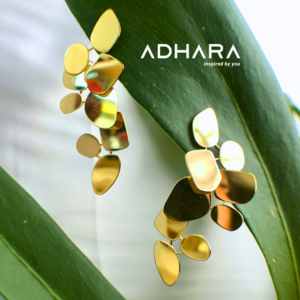 Aretes Geometrico Dorado 8839