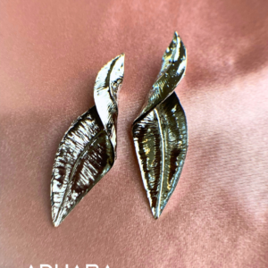 Aretes Hojas Plateadas 8861