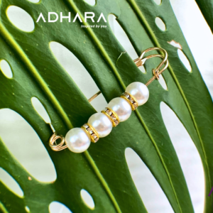 Broche Perlas Blanco y Negro 1445