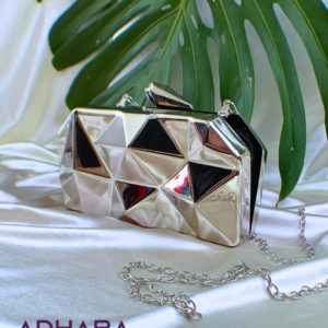 Bolso Cubo Plateado 7257