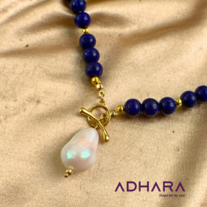 Collar Azul con Perla Barroca 8838