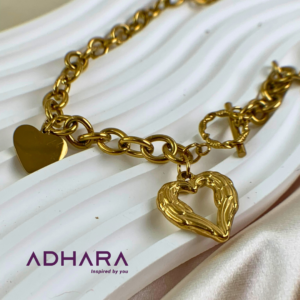 Collar Dorado de Corazon 8840