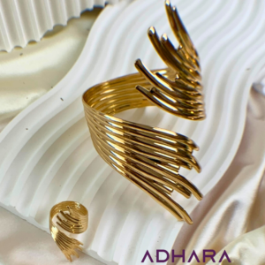 Pulsera y Anillo Dorado 8869