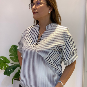 Blusa Azul Oscuro Rayas 2988