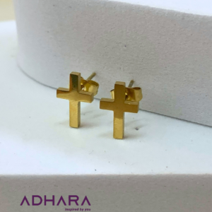 Aretes de Cruz Acero Inox 8889